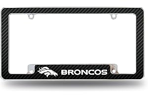 Rico Industries NFL Football Black 12" x 6" Chrome All Over Automotive License Plate Frame for Car/Truck/SUV