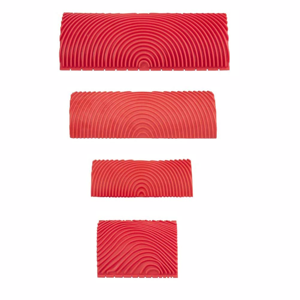 4 Pieces Wood Graining Tool,Wood Grain Tool, Rubber Wood Pattern Graining Knurling Tool On All Surfaces