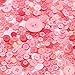 Rustark 650Pcs Resin Buttons Favorite Findings Basic Buttons 2 and 4 Holes Craft Buttons for Arts, DIY Crafts, Decoration, Sewing - Sizes Range from 0.28 to 1.18 Inch (Pink)