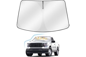AUTOMIIM Windshield Sun Shade for 2021-2024 2025 Ford F-150/2022-2025 F150 Lightning, Upgraded Nano Materials Front Window Shade Cover for Ford F 150 Accessories, Foldable Sun Visor Protector Block UV Rays