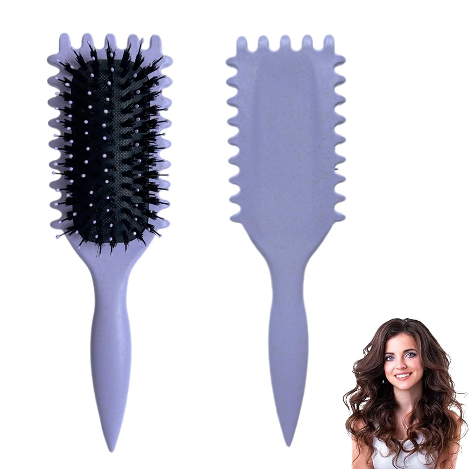 Curl Defining Brush for Curly Hair - Define Curls, Detangle and Style Effectively (Purple)