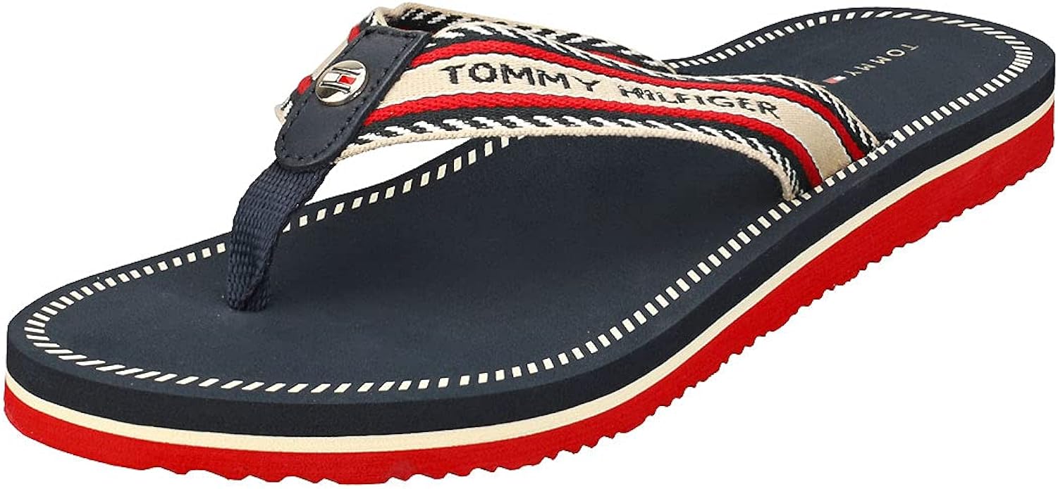 Tommy Hilfiger Women's Th Artisanal Flat Beach Sandal Amazon.co.uk