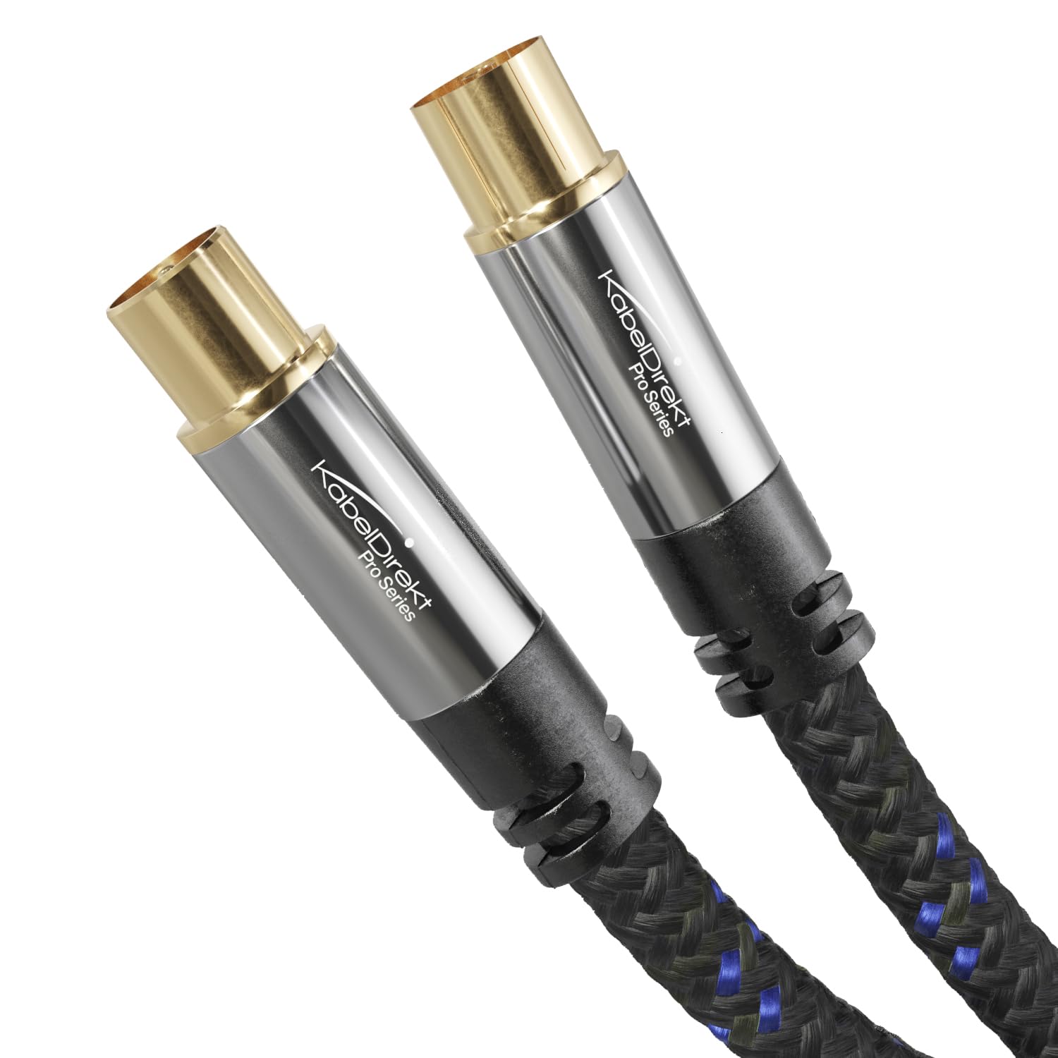 4K aerial cable, coaxial antenna cable, TV cable, Nylon braided – 10m – television cable with break-proof metal plugs, digital & analogue TV (male to female for DVB-C, DVB-T, DVB-S) – CableDirect