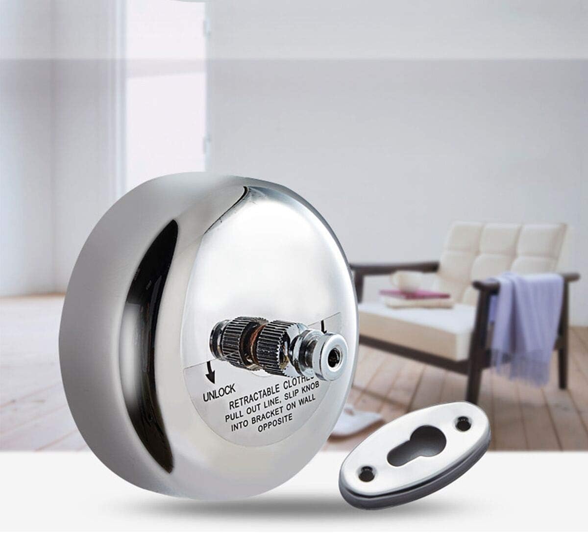 Retractable Washing Line SUS304 Wash Line Clothes Dryer with Adjustable Rope String Hotel Style Wall Mounted 2.8M/9.2Ft - Image 5