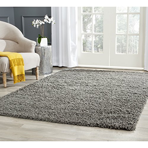 Safavieh Athens Shag Collection SGA119C Dark Grey Square Area Rug (6'7 Square)