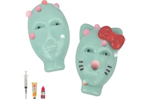 BASEBUY Aqzaxora 2 PCS Pimple Popping Toy, Squishy Fidget Toys Pimple Popping Fidget Toy with Filler Tools Weird Alien Pimple Popping Novelty Stress Relief & Reusable & Self-Filling for Adults & Teens