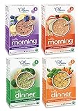 Plum Organics Hello Meals Bundle: Blueberry, Banana, & Quinoa Oatmeal and Apple, Cinnamon, & Quinoa Oatmeal, Broccoli & Cheese Baby Pasta, & Pumpkin, Spinach, Quinoa Baby Grains(1 box of each)