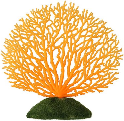 水槽用人工水草 美しい人工珊瑚 人工コーラル 水槽オーナメント用 多色オプション 金魚 熱帯魚 観賞魚 アクアリウム 水槽装飾アクセサリー 水槽飾り用品 水族館 造園 魚飼育用品 プレゼント 綺麗な風景 安全無毒無臭 オレンジ