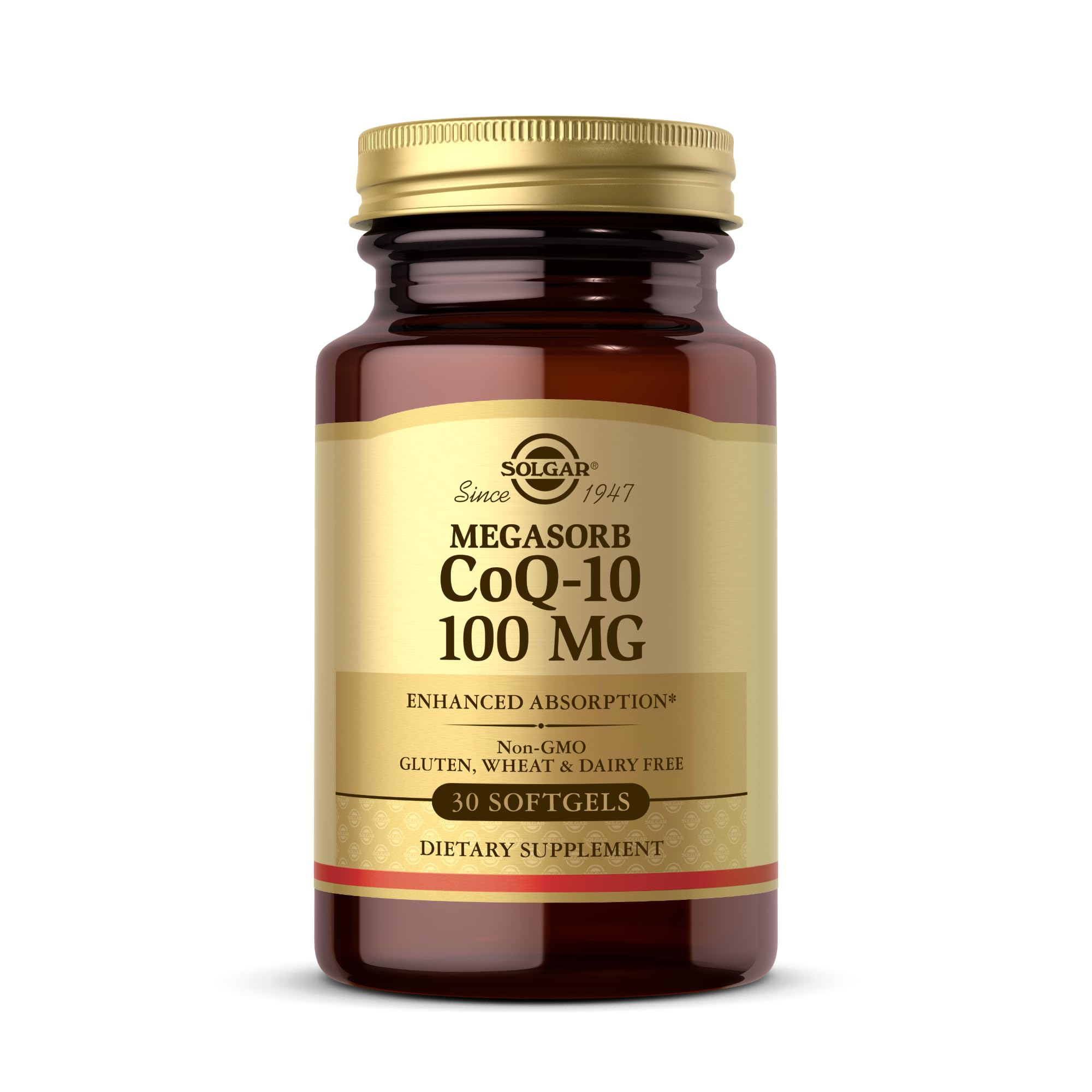 Solgar CoQ-10 (Coenzyme Q-10) 100 mg Softgels - Pack of 30 - for Busy Schedules and Over 50s - Helps Cell Regeneration - Vegan and Gluten Free