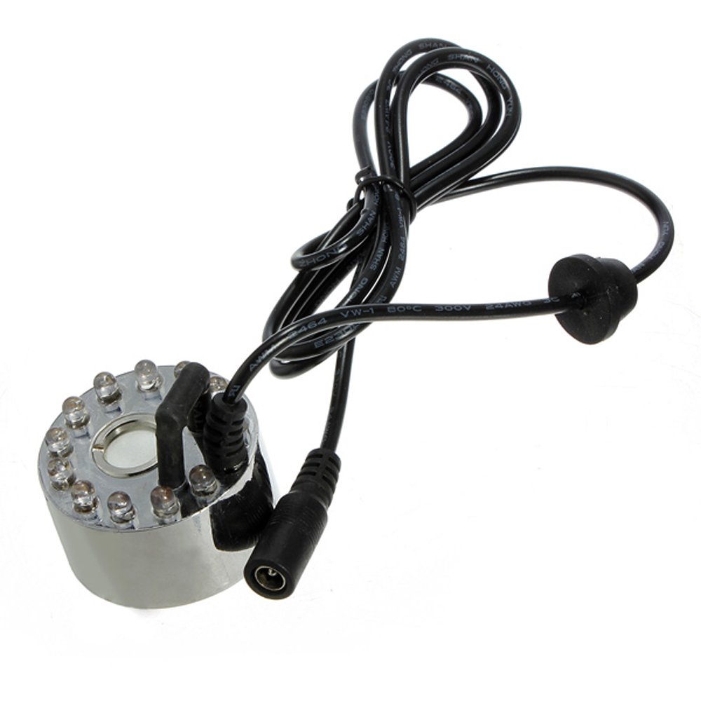 thumbnail image 2 of 12 LED Mist Maker Fogger – Water Fountain Pond Fog Machine – Atomizer Humidifier – Silver / ABS 2 of 2