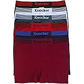 Knocker 6 pk Men`s Seamless Athletic Compression Boxer Briefs Underwear One Size