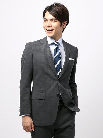 Amazon Co Jp ザ スーツカンパニー 春夏 ウォッシャブル The Suit Company Red クラシックスーツ Iz 01 ミディアムグレー ライトグレー Ab3 服 ファッション小物