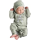 Personalized Newborn Baby Coming Home Outfit,Soft Sleepwear with Custom Name,Perfect Christmas Baby Shower Gift
