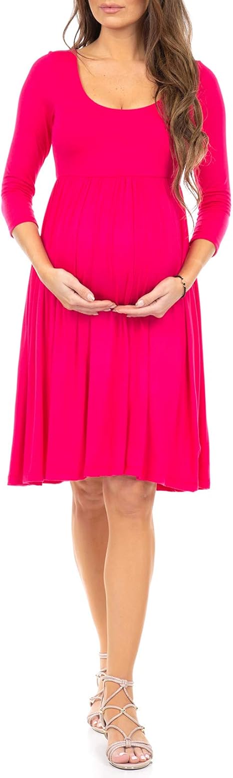 Women's Ruched Babydoll Maternity Dress at Amazon Women's ...