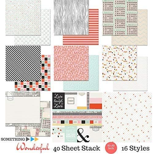 Something Wonderful 40sh Cardstock Paper | 12 X 12 Scrapbook Paper Stack | Textured Paper for Paper Crafts | Heavy Weight Card Stock Patterned Paper | 16 Styles Designer Paper