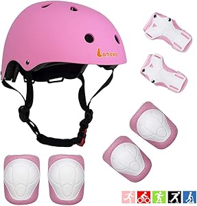 Lanova Toddler Helmet Kids Knee Pads for 2-8 Years Toddler Youth Bike Skateboard Helmet Knee Elbow Wrist Pads for Roller Bicycle Bike Skateboard and Other Extreme Sports Activities