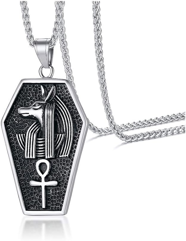 Edelstahl Anubis Halskette - Ägyptischer Gott Anhänger Für Männer
