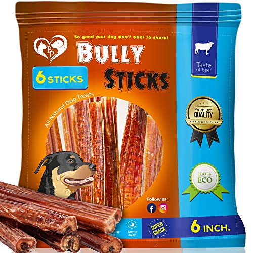 Beloved Pets Best Thick Bully Sticks for Dogs & Puppies 6 Inch 100 Beef Large Pizzle Made for