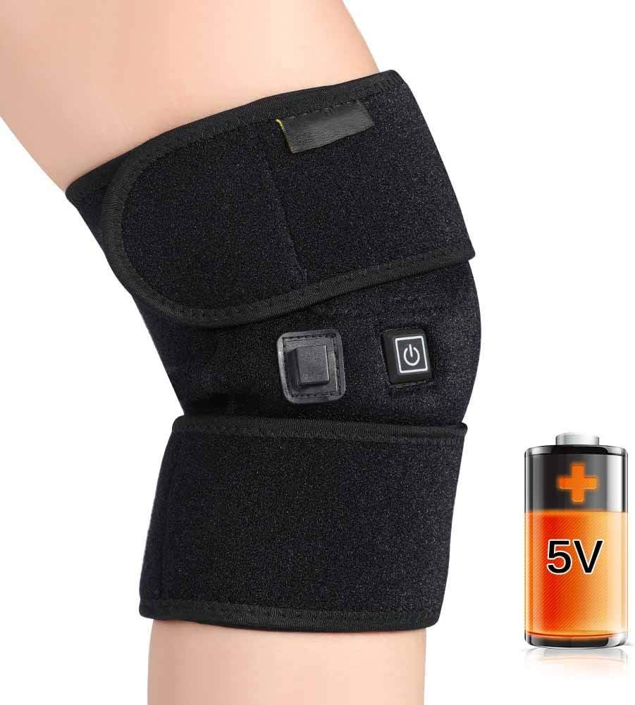 ANGGREK Heated Knee Brace Wrap Support USB Rechargeable Heating Knee