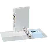 Avery Mini 3 Ring Binder, 1" Round Rings, 1 White Binder | For Planners, Recipes and Reference Materials, DuraEdge Split-Resistant Cover, Two Nonstick Pockets, Holds 5.5" x 8.5" Paper