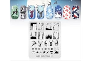Rolabling Nail Stamping Plate Christmas Cute Stamp Plate for Nail Art Stamping Image Template Manicure Stencil DIY Tools(CH013)