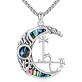 TRISHULA Peace Sign Necklace S925 Sterling Silver Sigil of Lilith Hippe Alcoholics Anonymous Necklace Protection Jewelry Gift for Women Mother Daughter