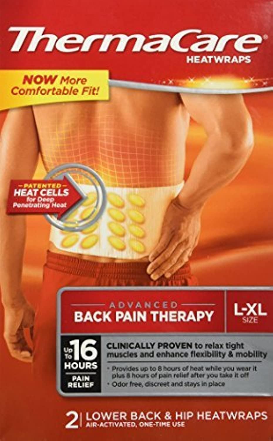 ThermaCare Advanced Back Pain Therapy Heatwraps Brand ThermaCare