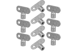HONITANO 10pcs Radiator Valve Keys Zinc Alloy Square Hole Radiator Bleed Air Plumbing Tool for Efficient Heat