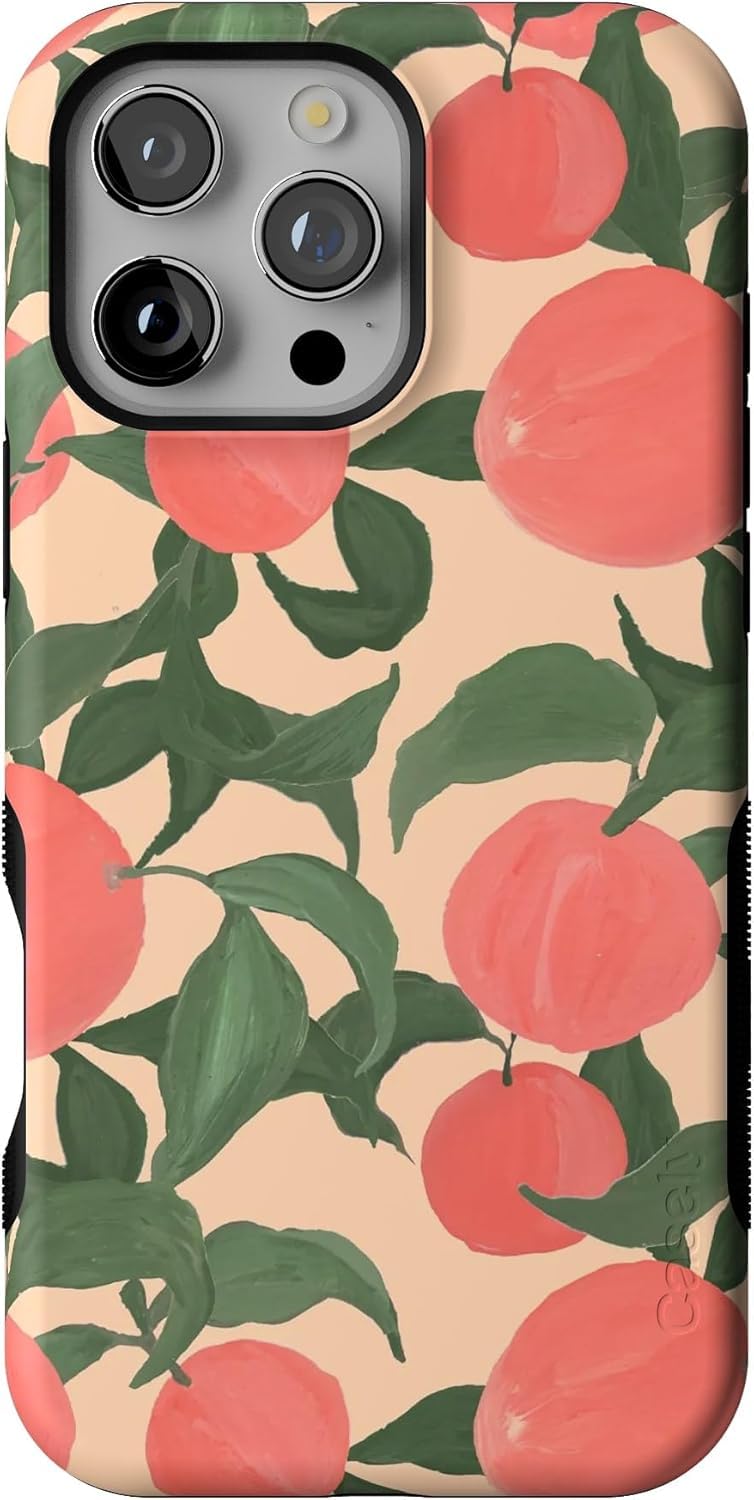 Casely iPhone 16 Pro Max Case | Feeling Peachy | Blush Vines | Compatible with MagSafe | Bold Protective Design Image
