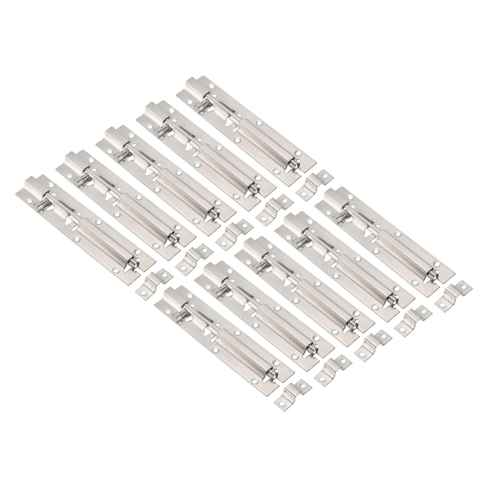 PATIKIL Door Barrel Bolt Latch 6 Inch, 10 Pack Stainless Steel Security Latch Sliding Bolt Latch Lock for Gate Door Window