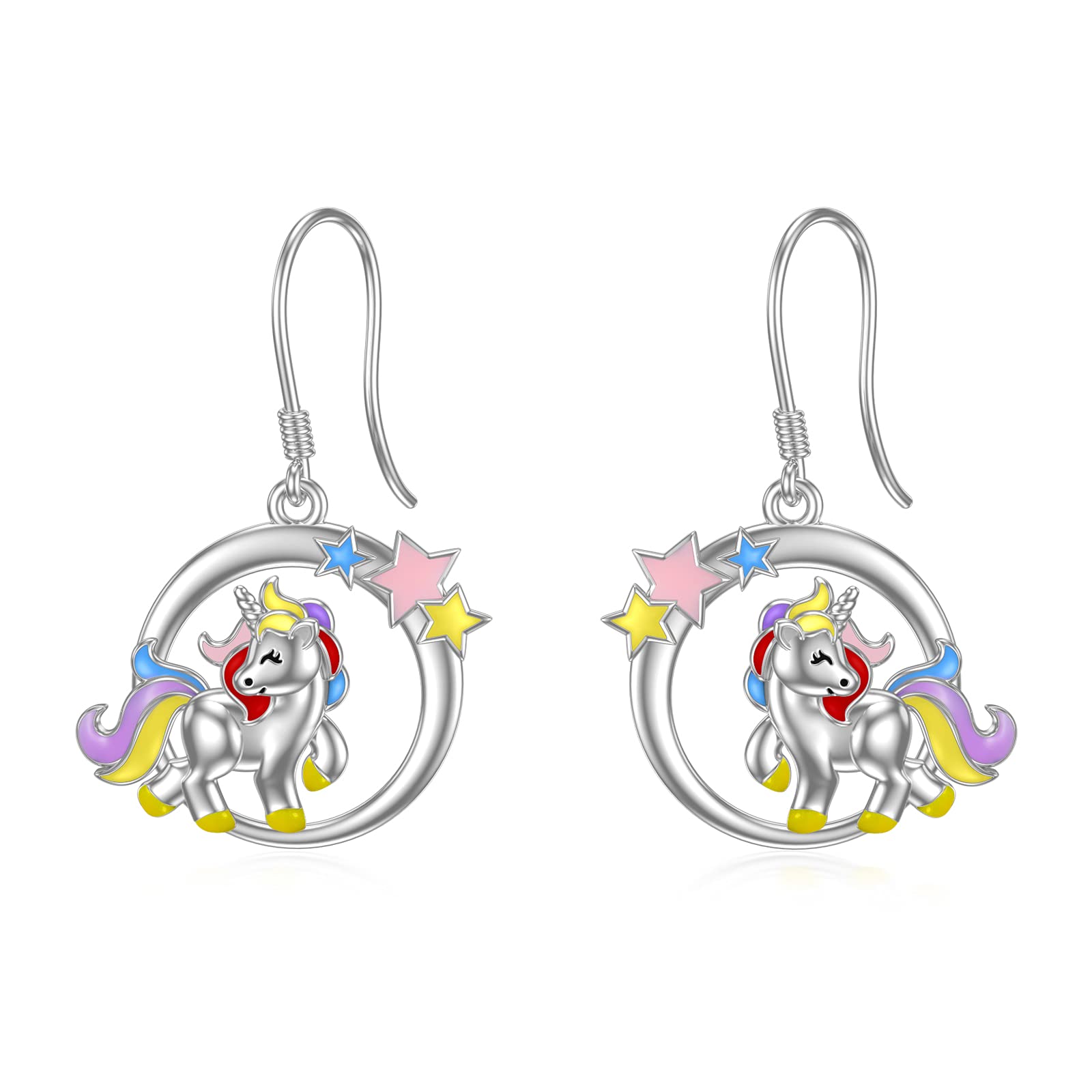 Unicorn Drop Earrings for Girls 925 Sterling Silver Unicorn Jewellery Gifts for Women Children Daughter