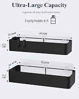 Kitsure 2 Pack Rustproof Shower Caddy Large Shelves Drill-Free 4 Hooks Black view 3