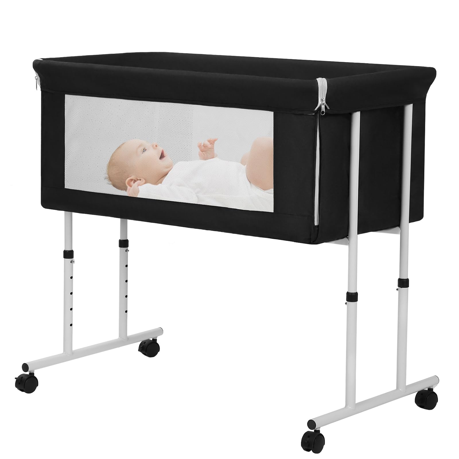 Photo 1 of Semoprus Baby Bassinet,Bedside B assinet for Baby,B aby B assinets Bedside Sleeper with Adjustable 5 Heights and Mesh, Easy to Assemble Bassinet