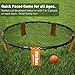 EasyGo Products VeeBall Volleyball Spike Game - Includes (3) Balls, Net, Pump & Carry Bag - Exciting Fast Paced Outdoor Lawn Game - Perfect for Beach, Backyard, Tailgate - Fun for Kids Adults Family