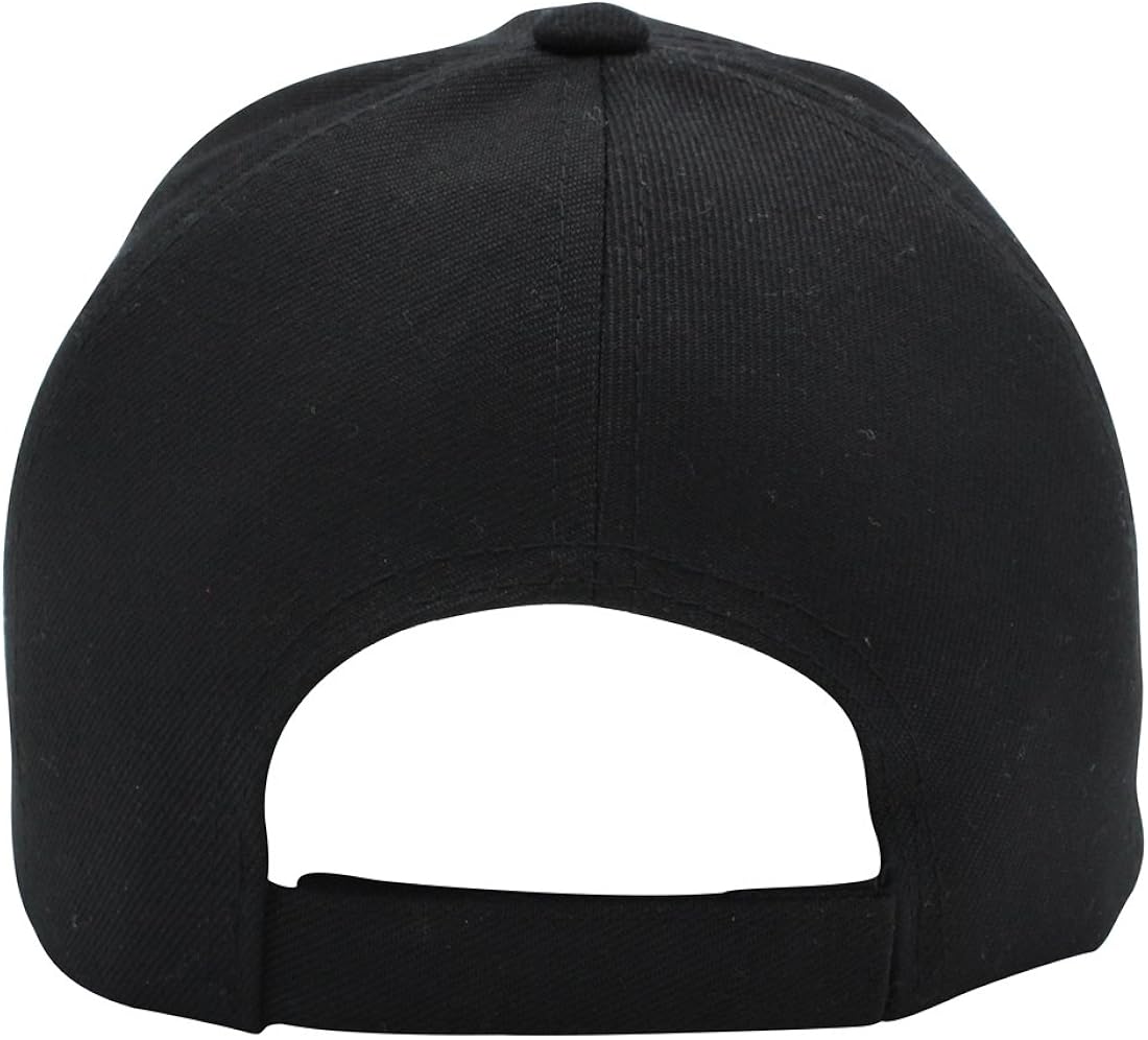 Baseball Cap Hat Men Women - Classic Adjustable Plain Blank, BLK: Clothing
