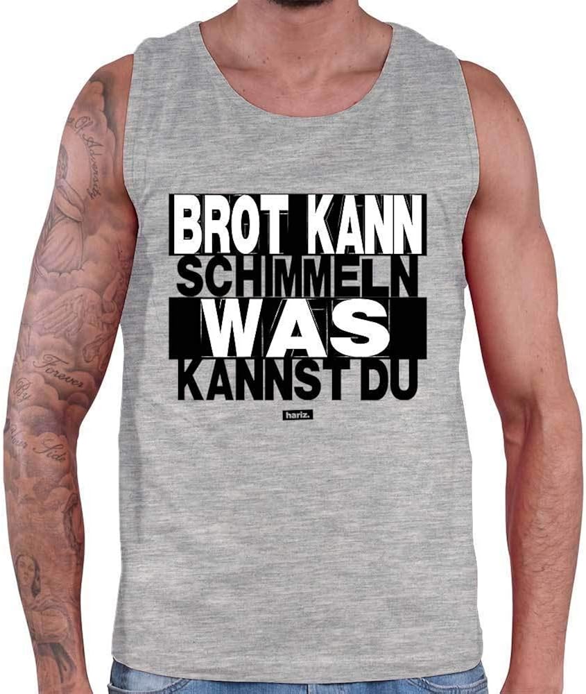 HARIZ Herren Tank Top Brot Kann Schimmeln was Kannst Du Sprüche Schwarz