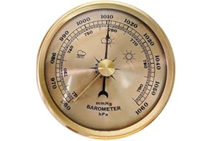 High-Precision Barometer, Dial Barometric Pressure Gauge, Barometer Metal Frame Household Clock Crafts Barometer Pressure Gau