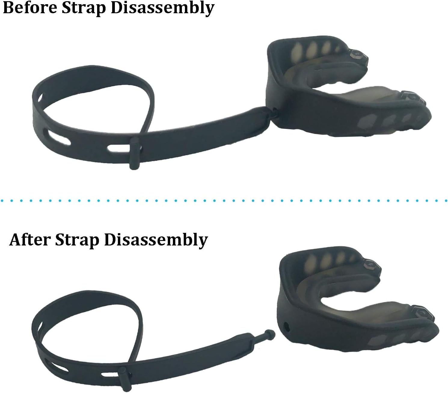 SELECTOP 2 Pack Sports Mouth Guard for Adults, Soft Mouthguard with Strap for Boxing, Basketball, Lacrosse, Football, MMA, Martial Arts, Hockey and All Contact Sports, 2 Black : Sports & Outdoors