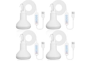 ROCEEI USB LED Camping Lights Emergency Lights for Home Power Failure 3 Colors 5V 10W USB Light Bulb with Switch Portable LED Lanterns for Power Outages Camping Lamp for Outdoor Tent, 6.6 ft (4 Pcs)