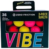 Zero Friction Vibe Colored Golf Balls - 36 Pack