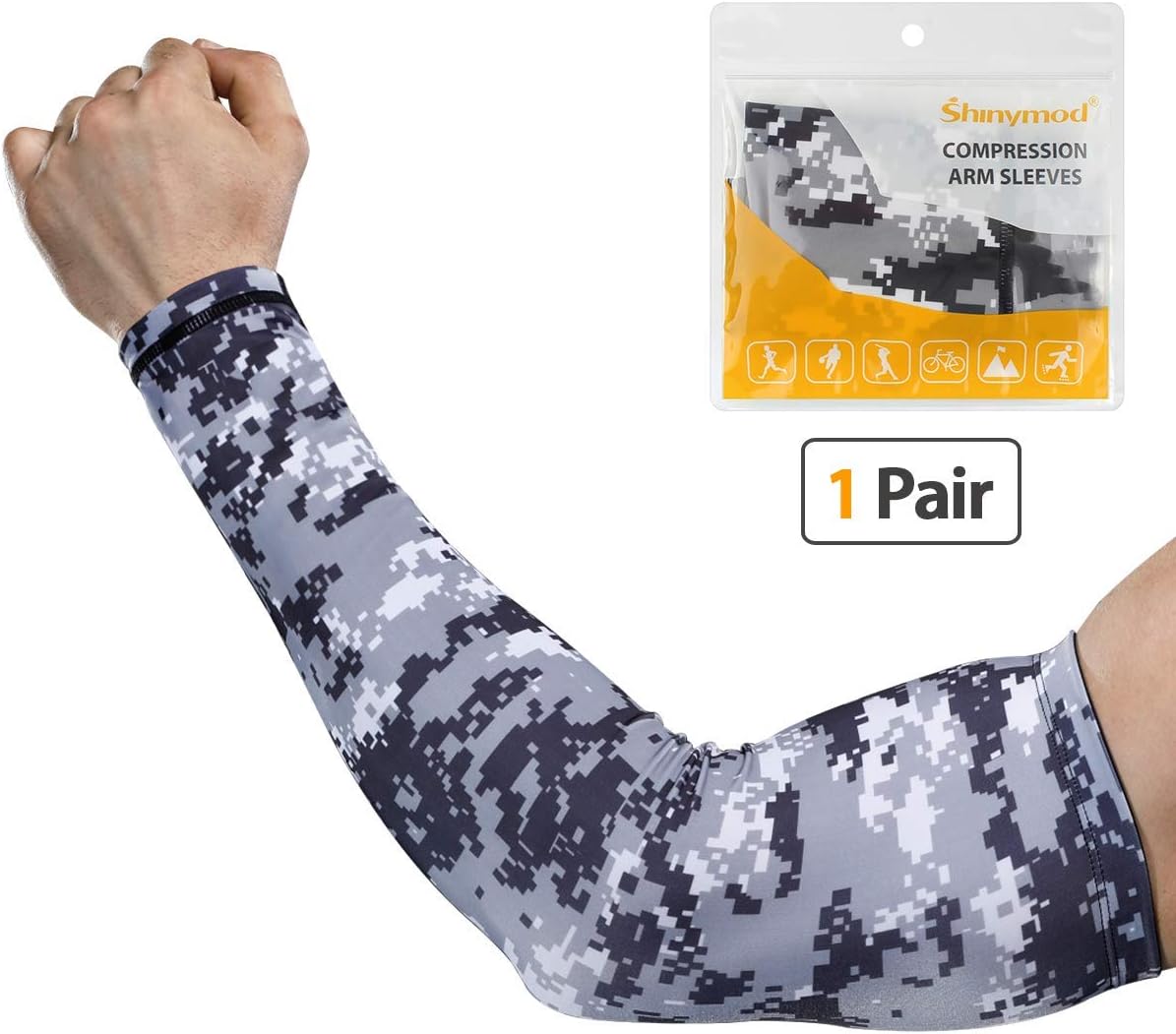 SHINYMOD Arm Sleeves for Men & Women Sun Protection Cooling Tattoo Cover Warmer
