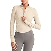 G4Free Workout Jackets for Woman BareFeel Cropped Zip Up Athletic Running Jacket Slim Fit Yoga Tops with Thumb Holes