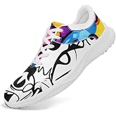 Spikeless Golf Shoes for Men, Women's Breathable Abstract Art Non-Slip Sports Walking Shoes with Ventilation Golf Sneakers