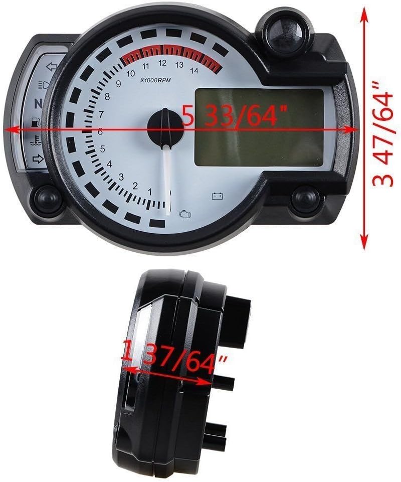15000 RPM 299 KMH MPH Odometer Speedometer Tachometer Motorcycle 1 2 4 cylinders