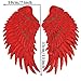Large Angel Wings Sequin Patches Iron on Sew on Appliques Embroidered Motif for DIY Clothes (Red)