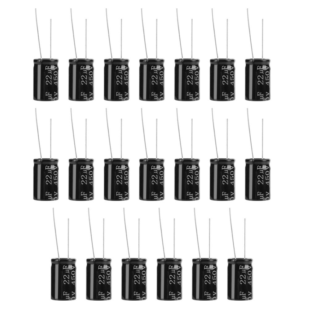 20pcs Electrolytic Capacitor, 450V 22uf Long Leads Axial Electrolytic Polarized Capacitors Tube Amplifier