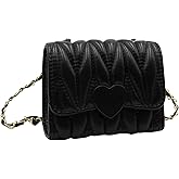 RARITYUS Crossbody Bag Chain Strap PU Leather Shoulder Bag Purse Mini Handbag for Little Girls Kids Toddlers A Black