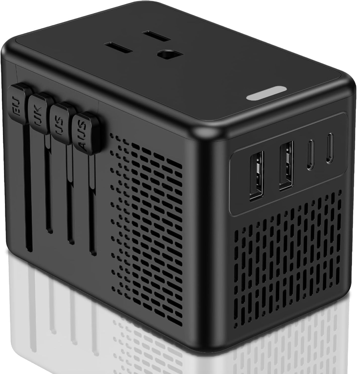 Photo 1 of 220V to 110V Voltage Converter US to Europe for Hair Dryer with Fast Charging 2 USB A 2 USB C, Power Converter Adapter Combo International Adapter A C G I (Black)