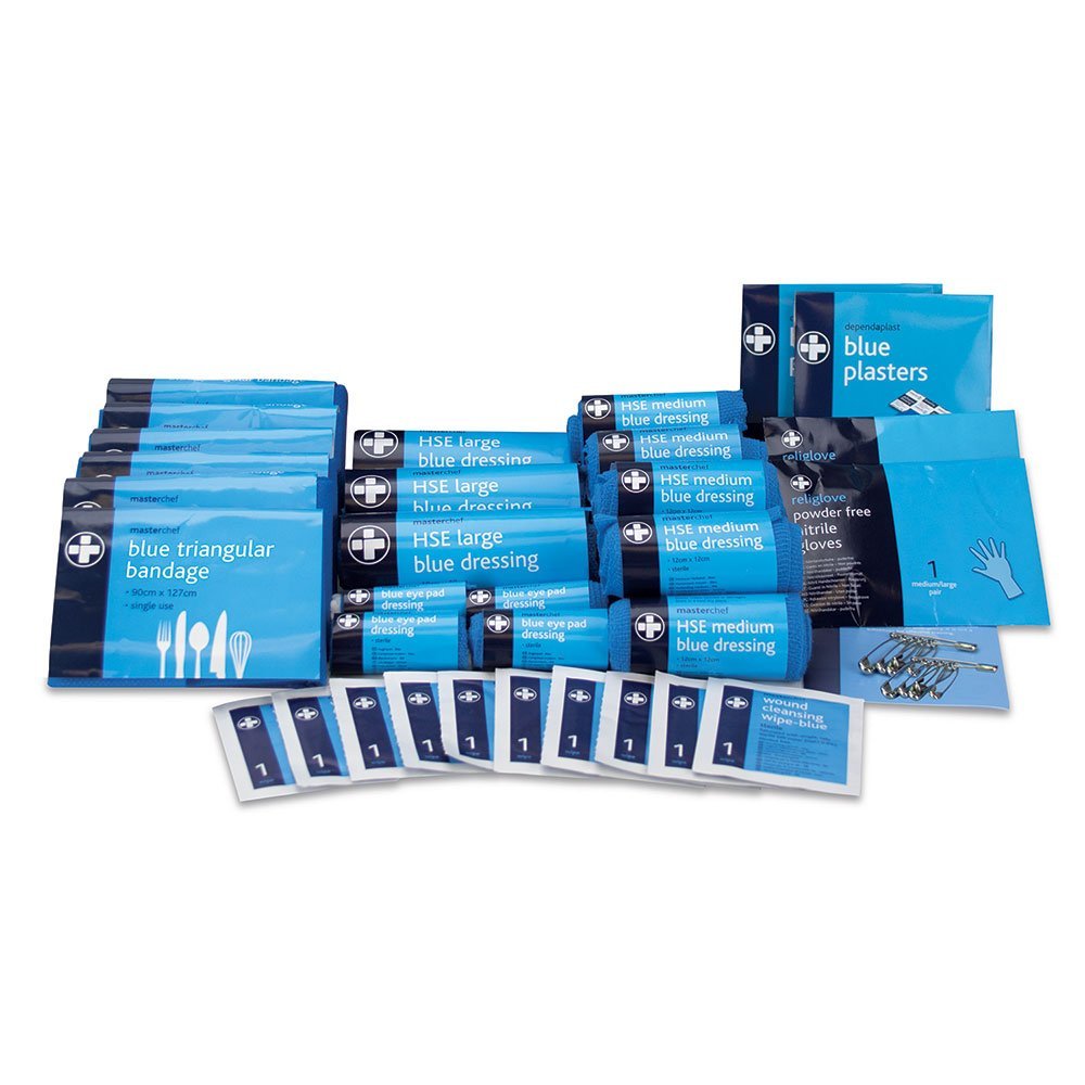 Reliance Medical 20 Persons First Aid Refill Kit - For High & Low-Risk Environments, All Catering First Aid Kit, Blue - Refill Kit