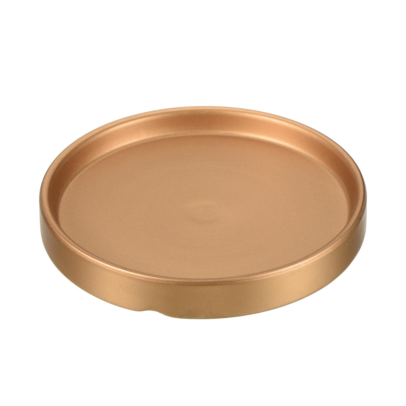 M METERXITY Plant Saucer - Round Ceramic Drip Tray Drainage Apply to Outdoor/Garden Planter Pot (5 Inch, Gold)